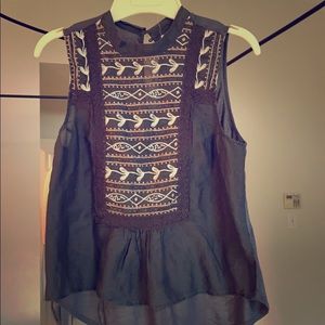 Gorgeous Silk n Cotton sheerish embroidered top